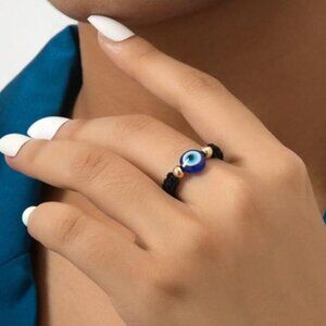 Unisex Evil Eye Design Adjustable Woven Bracelet